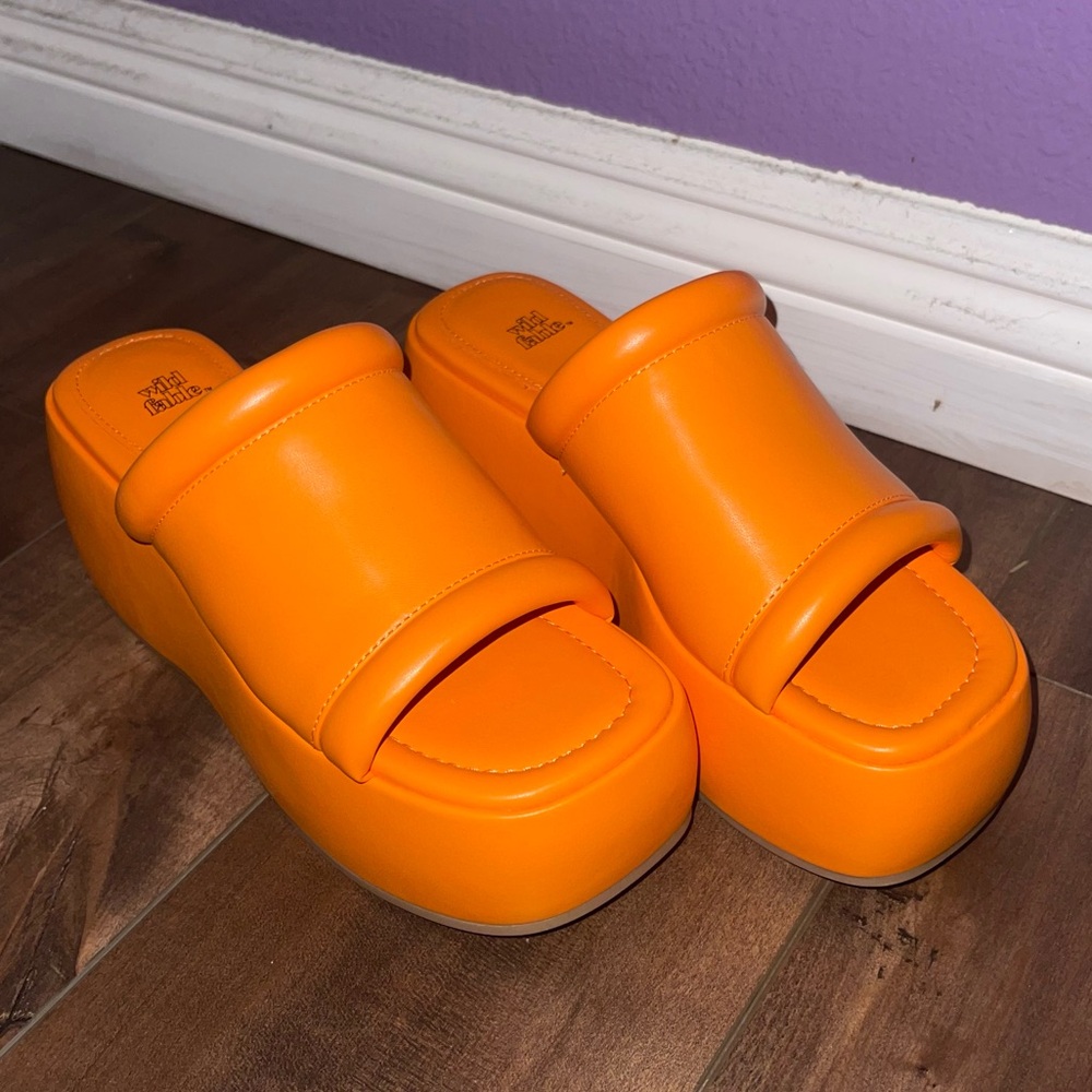 Orange Wedge Sandals